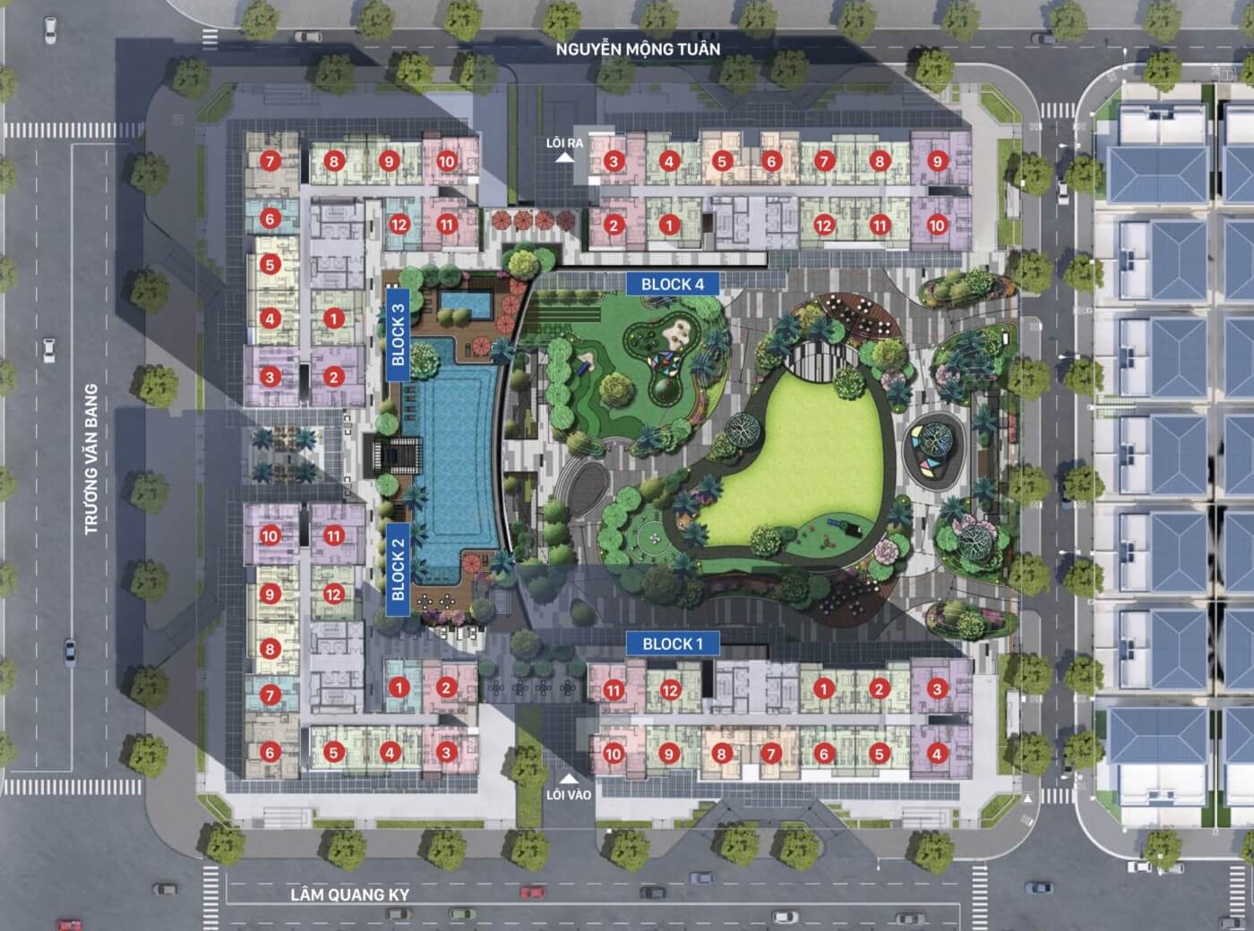 mặt bằng tổng thể dự án Victoria Village