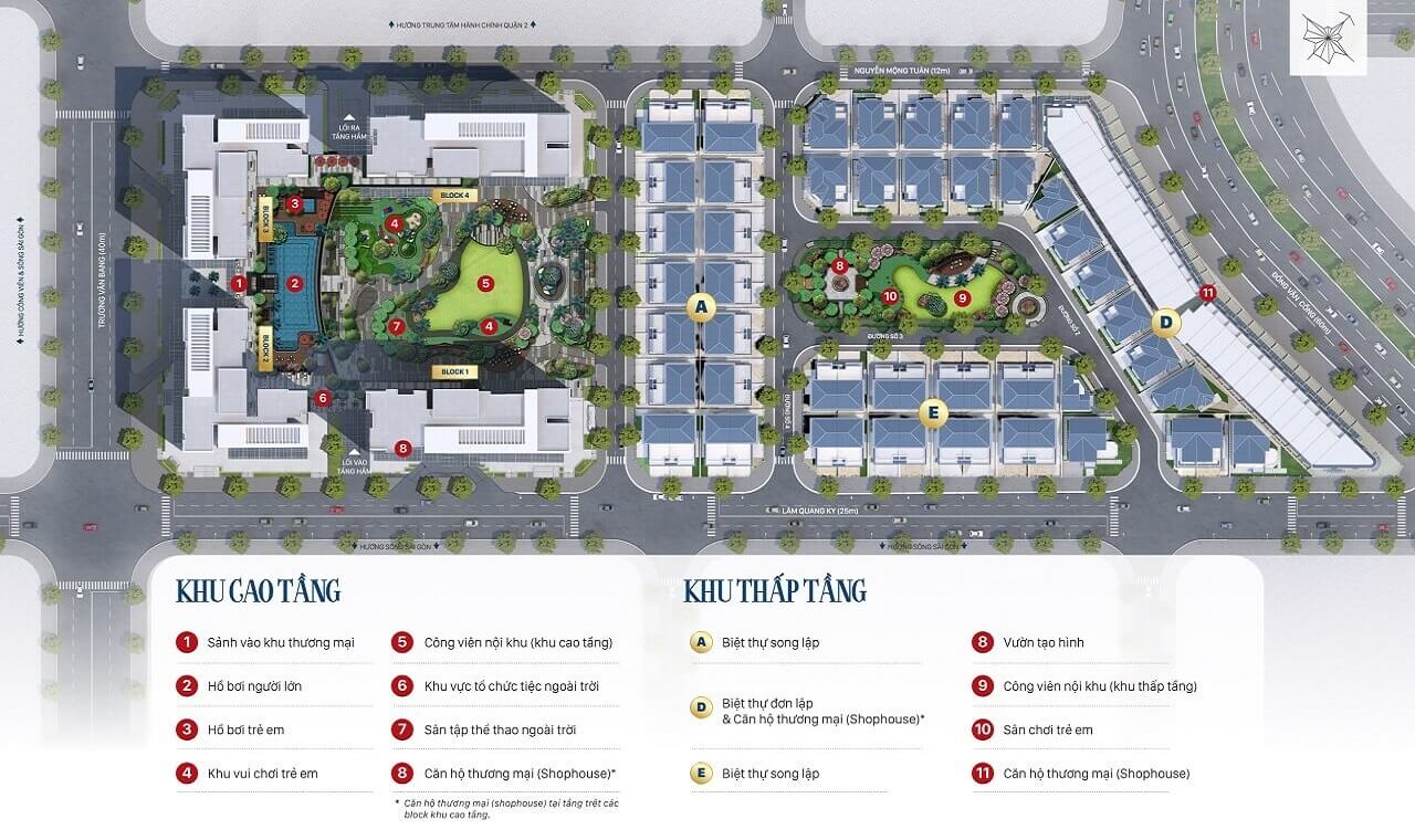mặt bằng tổng thể dự án Victoria Village