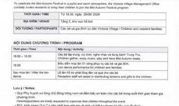 Thông Báo Vui Tết Trung Thu 2026 cho bé tại Victoria Village